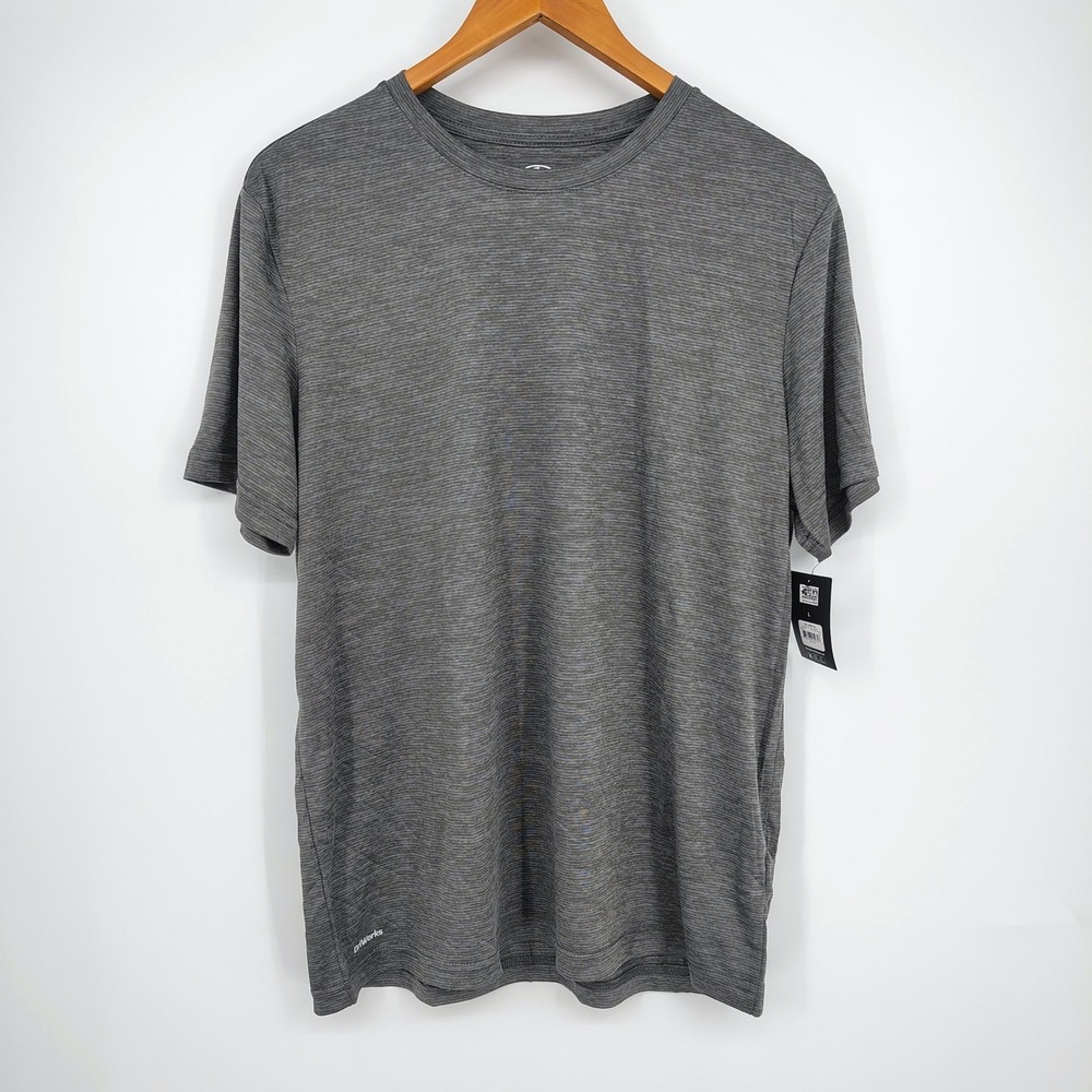 2 - Athletic Works T-Shirts Mens Medium Gray Space Dye Performance Short Sleeve - Picture 1 of 7